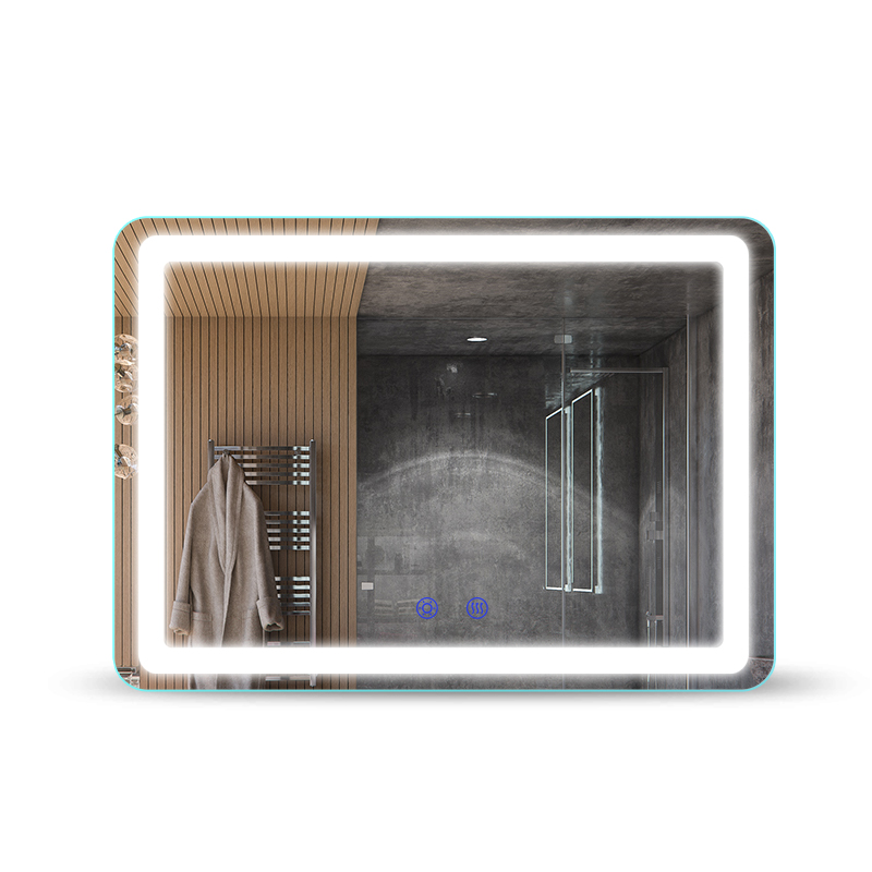 กระจกห้องน้ำ LED ความยาวขนาดใหญ่พร้อมกรอบสีดำรอบกระจกส่องสว่างสำหรับแต่งหน้า